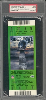 2009 Super Bowl XLIII Full Ticket, Green Variation - PSA GEM MT 10